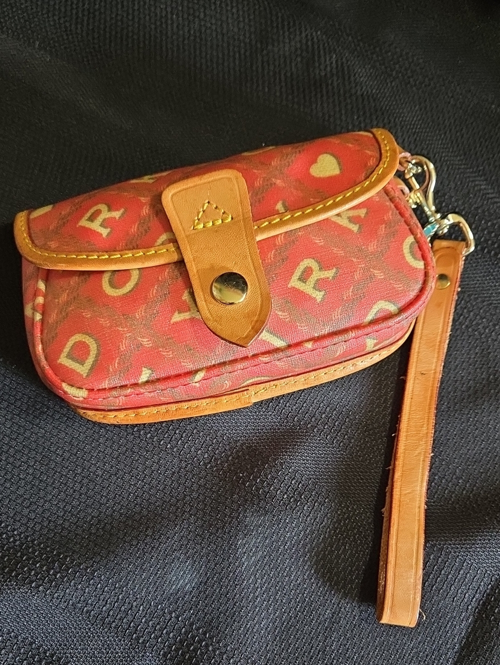Dooney & Bourke Red Hearts Wristlet Pouch
